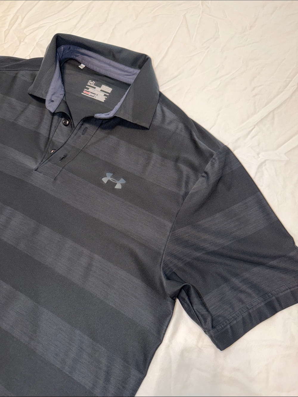 Under Armour Men's Dark Gray Striped Performance Polo (M)